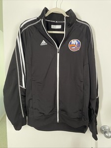 NWT New York Islanders ADIDAS Full Zip Jacket BLACK/WHITE OFFICIAL LICENSE SZ M