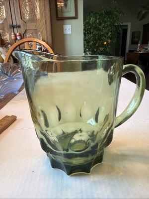Hazel Atlas Reflection Glass Pitcher Avocado Green6.5 