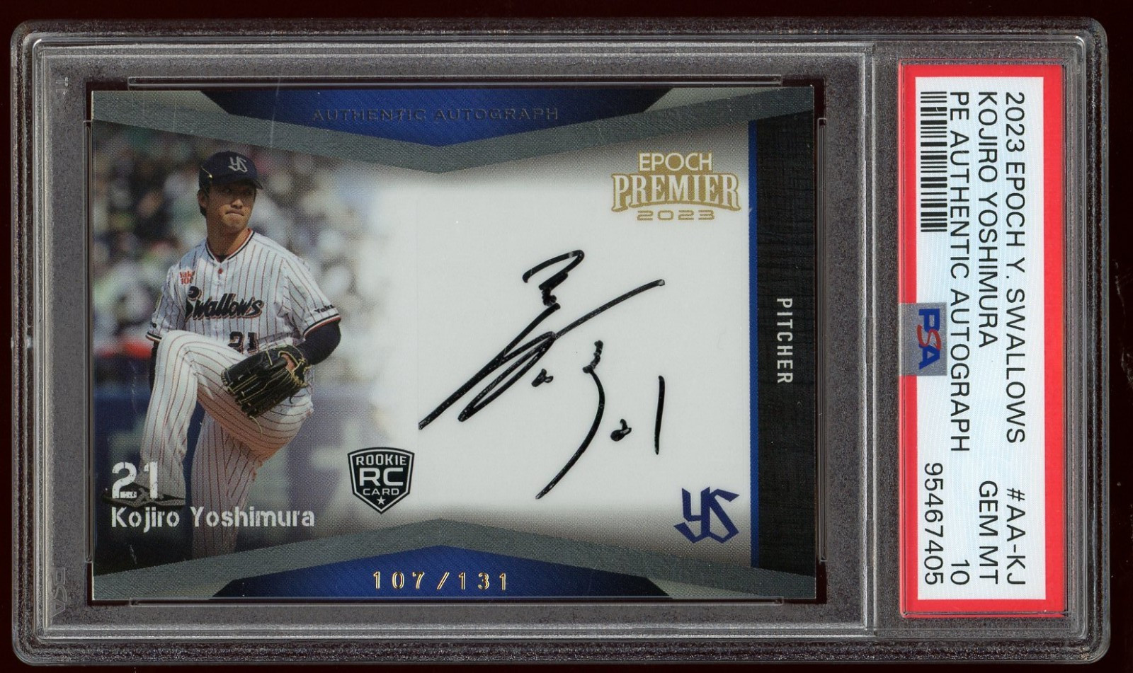 2023 Epoch Kojiro Yoshimura RC Rookie Autograph /131 PSA 10