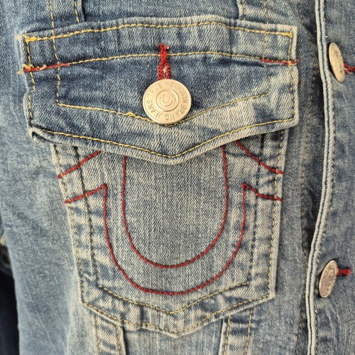True Religion Jimmy SN Trucker Jacket | Size M | Light Blue | Stretch Denim - Picture 6 of 14
