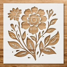 Flower Silhouettes Home Decor Stencil for Floral Artistic Expression - Stenci…