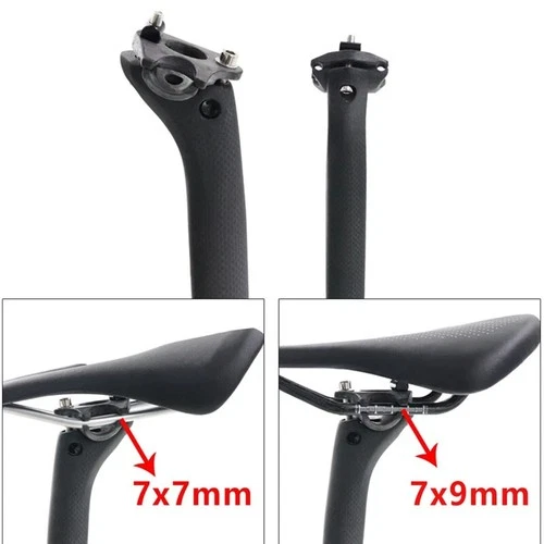 1 Set Carbon Fiber Bike Seatpost Clamp For Saddle Rails 7x9mm 7x7mm Clip US #