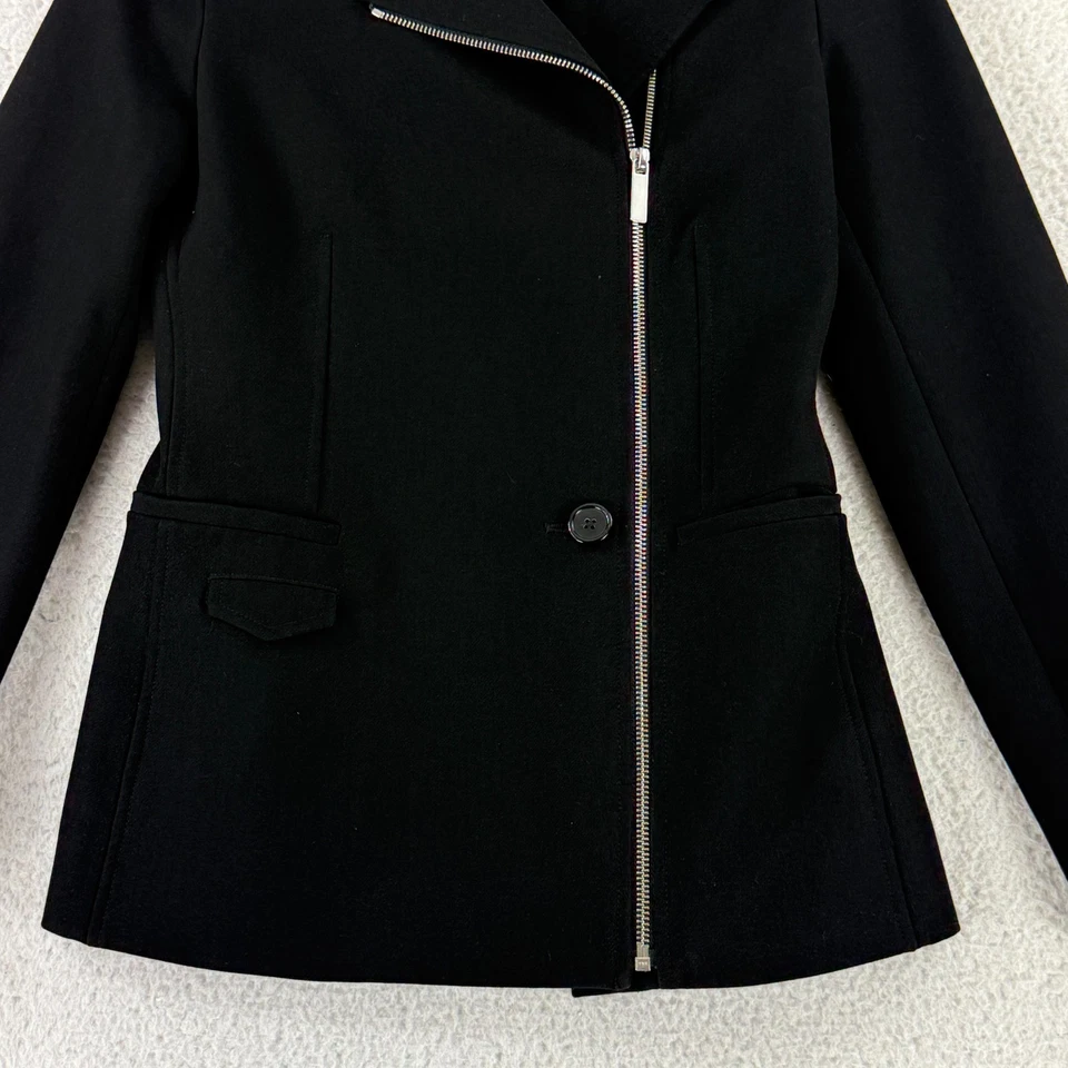 Blazer Helmut Lang Asimétrico Cremallera Técnica Elastizado Mujer Talla 0 Negro LS Foto 4 de 4