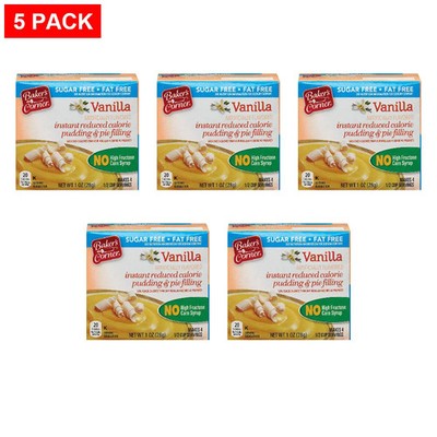 Baker's Corner Sugar Free Instant Vanilla Pudding Mix, 1 oz - Pack of 5