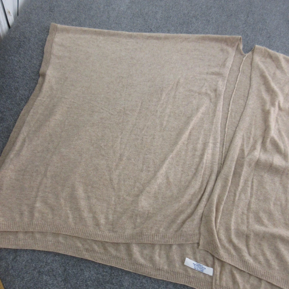 Poncho envolvente de cachemir para mujer talla única tejido camel tostado chal delantero abierto capa Foto 2 de 4