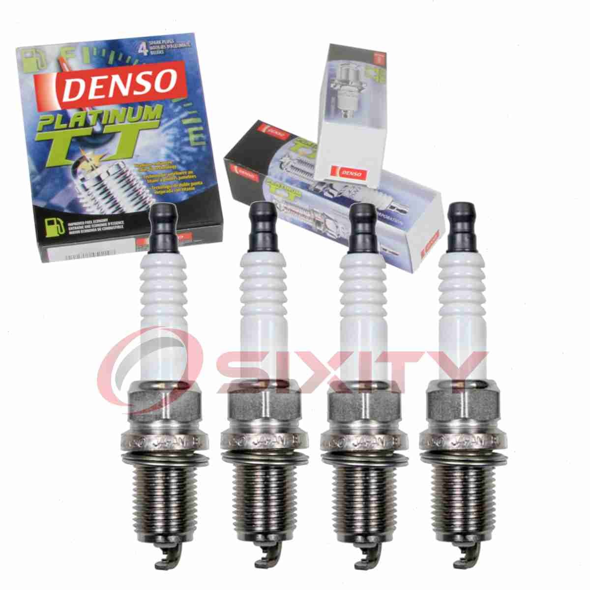 4 pc Denso Platinum TT Spark Plugs for 1988-1991 Honda Civic 1.5L 1.6L L4 sq