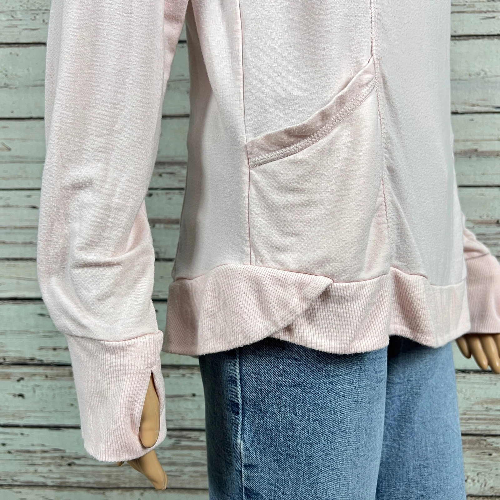 yogalicious high mockturtleneck pullover thumbholes sweatshirt