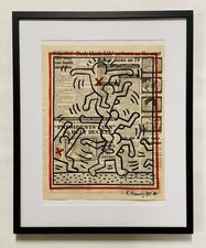 Dessin d’après Keith Haring sur Papier Journal. Grand Format.