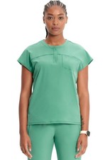 Infinity Womens Scrub Top Round Neck 3 Zip Pockets M