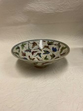 Vtg. Chinese Famille Rose Porcelain Hand Painted Butterfly Design Bowl