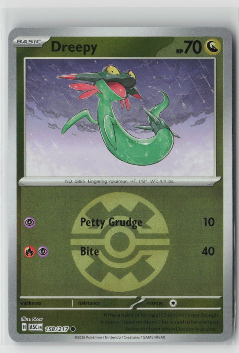 Pokemon Dreepy Quick Ball #158/217 ME: Ascended Heroes Near Mint or Better
