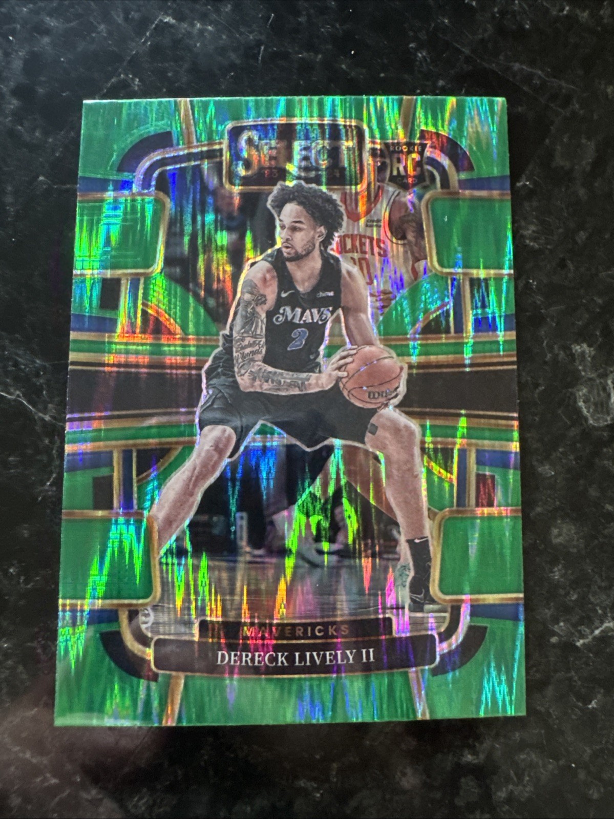 2023-24 Panini Select - Concourse Green Shock Prizm #76 Dereck Lively (RC)