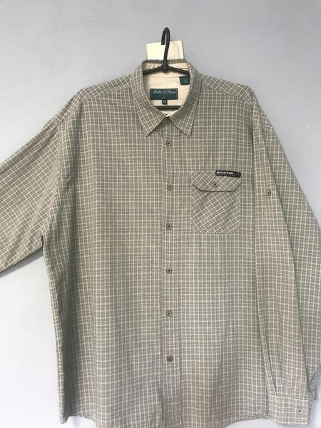 Men Miller Harris Shirt Khaki Cotton 42 / XL / 50