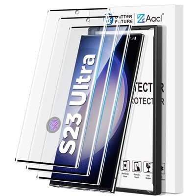 AACL 3D Curved Tempered Glass for Samsung Galaxy S23 Ultra 6.8 Inch, Clear 