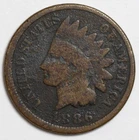 1886 1c Indian Head Cent - TYPE 2 - RAW - IHC Penny