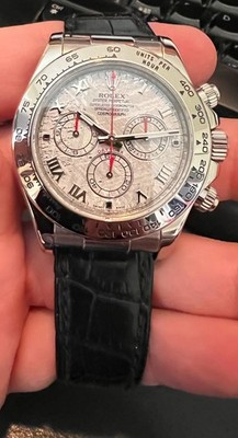 ROLEX 18K White Gold Daytona 116519 Meteorite Roman Dial 40MM Rare