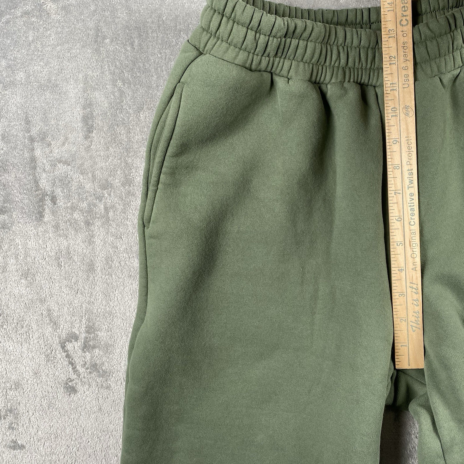 Comfrt Sweatpants Unisex Size L Forest Green Heavyweight Joggers Minimalist Logo