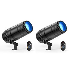 2 Pack 20W Pinspot Light with Remote,RGBWYP Cyan LED Beam Spot Lights,Ultra B...