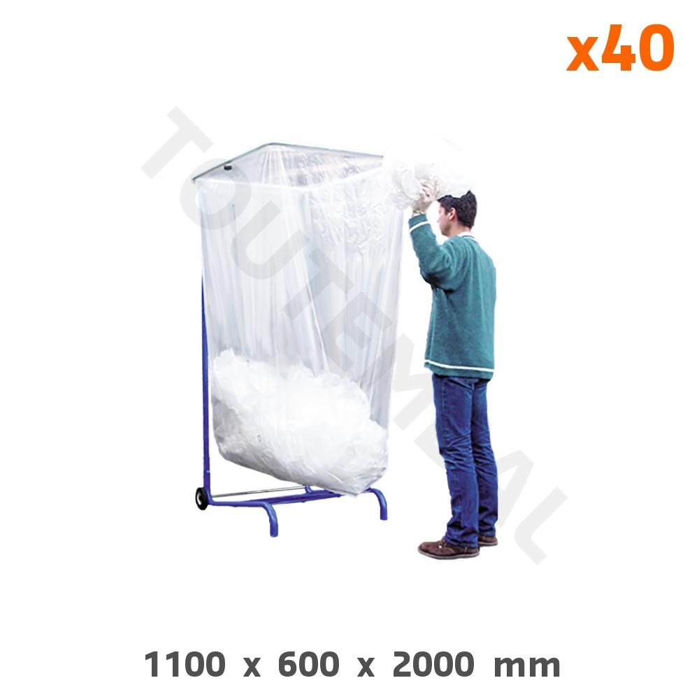 Sac poubelle 1500L transparent ideal pour optimiser le tri des emballages en entrepot