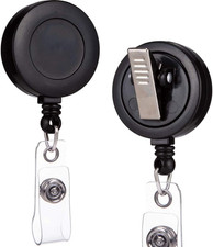 QREEL - 2 Pack - Retractable ID Name Badge Holder Reels with Swivel Alligator