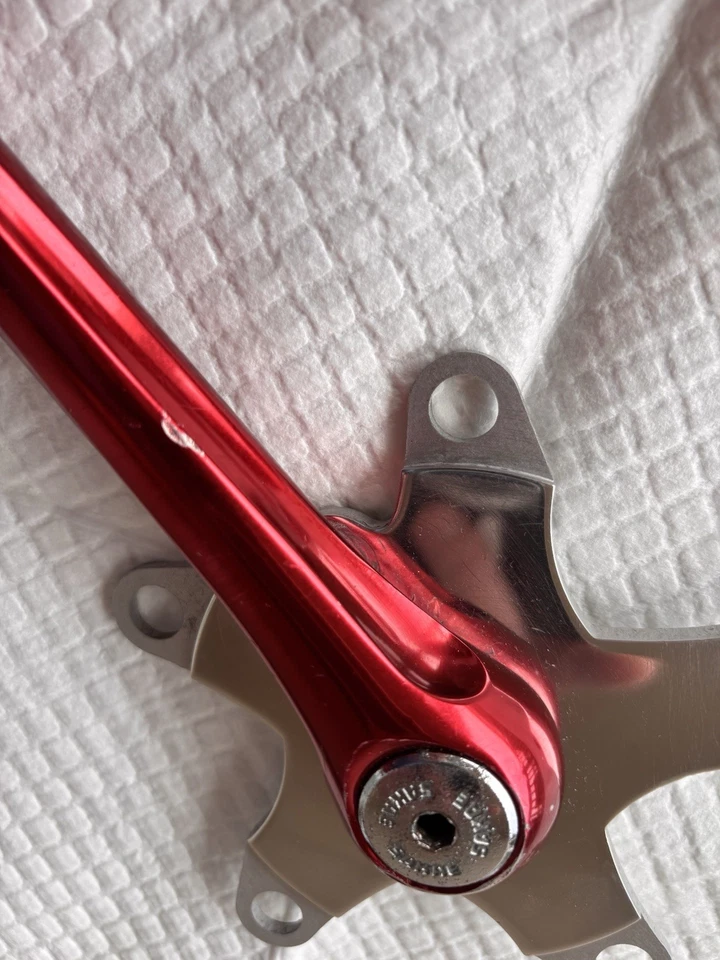 RARO PALO DE VELOCIDAD GRAFTON ANODIZADO ROJO VINTAGE 175 MM BMX MTB ENGRANAJE FIJO Foto 4 de 4