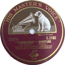 His Master's Voice Tannhauser Overture Vinyl Record Berlin State Opera Orchestra