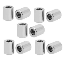 M6x12mmx14mm Rod Bar Stud Round Coupling Connector Nuts 10pcs