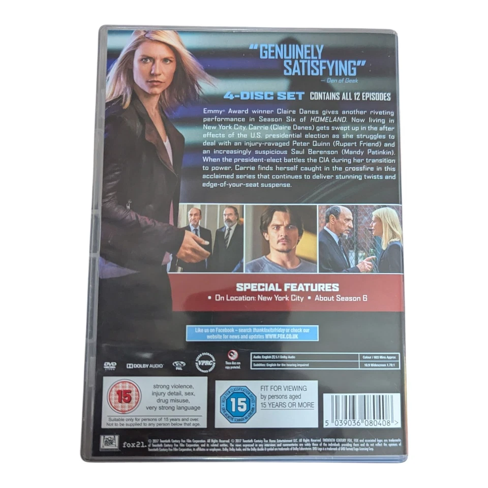 Homeland The Complete Sixth Season (2017) DVD Box Set - Image 2 of 3
