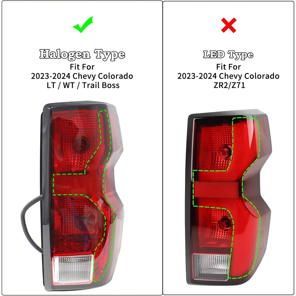 For Chevrolet Colorado 2023 2024 2025 Tail Lights Halogen Driver Left Tail Lamps - Image 2 of 4