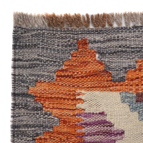 Handmade Afghan Wool Runner Rug Chobi Vegetable Kilim Beauty 6.4x2 ft - Picture 8 of 8