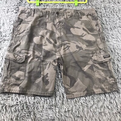Wrangler Men's Work Casual Outdoor Cargo Shorts 100% Cotton Camo Size 44 