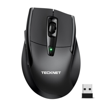 Tecknet Bluetooth kabellose Maus, 3 Modi (BT 5.0/3.0+2.4G) tragbar Ewm01181