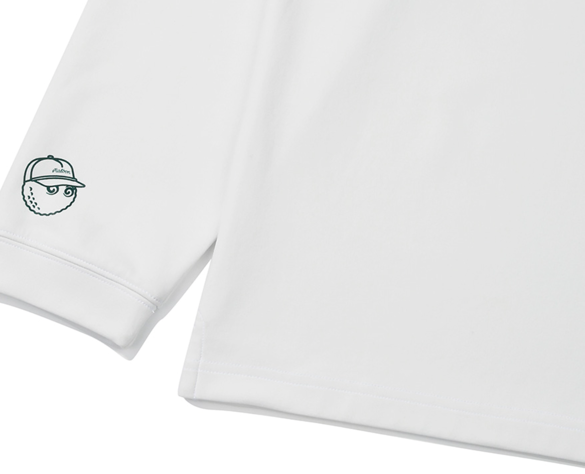 スウェット・トレーナー Malbon Golf Malbon Mockneck Mid Layer WHITE MAN M4121PTL02WH Malbon Evergreen Compression Mockneck - White