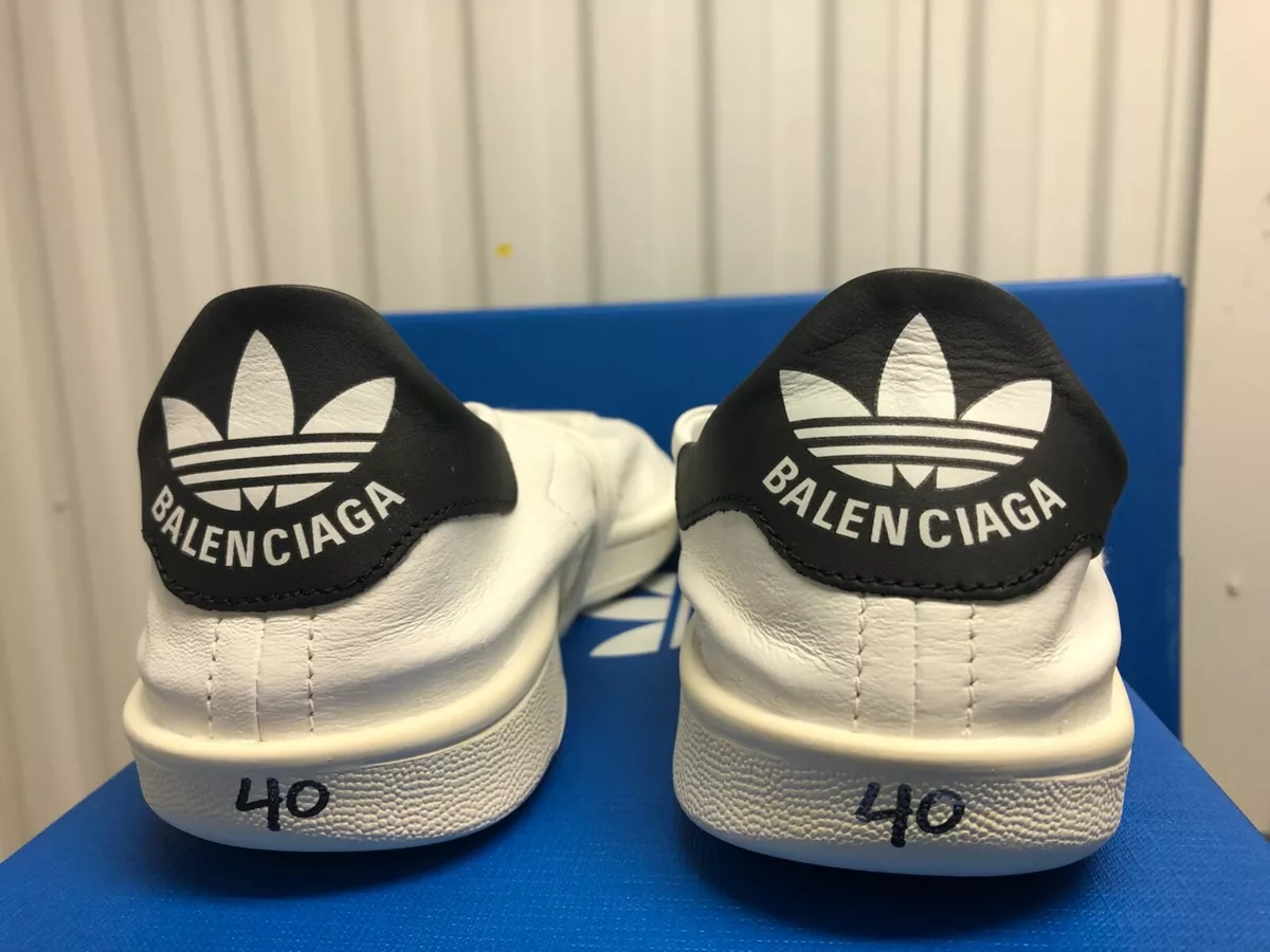 NIB Balenciaga x Adidas Stan Smith White Black US 7 EUR 40 IF0373 Made in  Italy