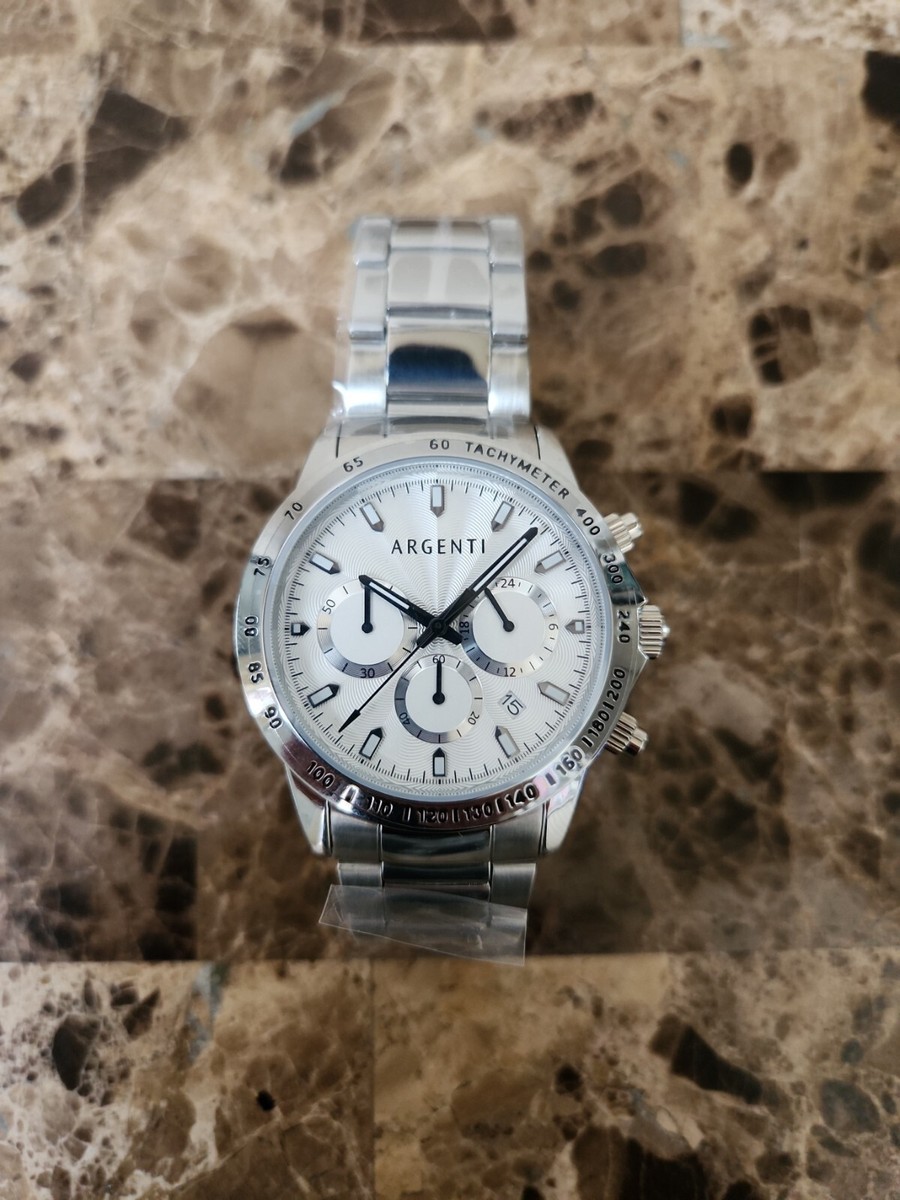 Argenti Carmichael Men's silver-plated Japan Quartz VD53B Movement