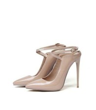 Women Spring Pointed Toes Stiletto Super High Heels Buckle Slingback Party Shoes