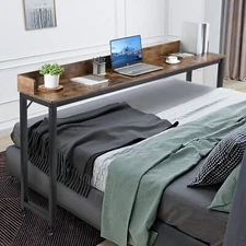 Overbed Table with 360° Wheels Over Bed Table King Queen Laptop Computer Desk