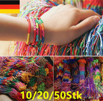 10-50X Bunte Freundschaft Armbänder Gewebte geflochtene Boho Armband Fußkettchen