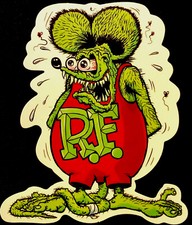 Rat Fink Stickerthe Green Sweat3 14 X 3 34 Beautiful Glossy Great Gift
