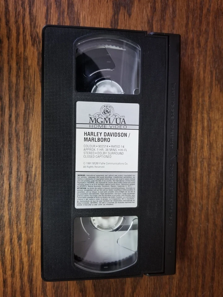 HARLEY DAVIDSON and the MARLBORO MAN (1991 VHS) - Rourke / Johnson - TESTED Foto 4 de 4