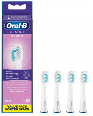 Oral-B Pulsonic Sensitive Aufsteckbürsten - Weiß, 4 Stück