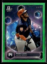 Pedro Leon #'d /99 - 2022 Bowman Platinum Precious Elements Green #PE-10 Astros