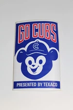1974 GO CUBS PRESENTED BY TEXACO  MLB ORIGINAL VINTAGE STICKER DECAL NOS MINT