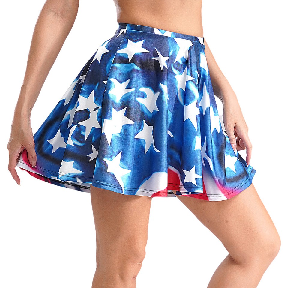 Womens Ruffled Mini Skirt Rave Skorts Dance Aline Miniskirt Going Out
