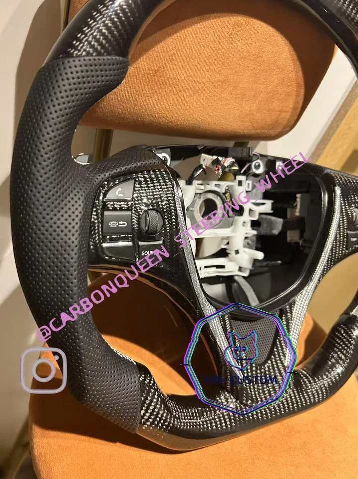 REAL CARBON FIBER Steering Wheel FOR Acura TLX W/ WHITE LINE 2015 - 2020YEARS - Image 2 of 4