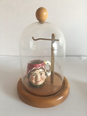 Vintage Artone England Hand Painted Toby Mug  Woman w Goose With Display Dome