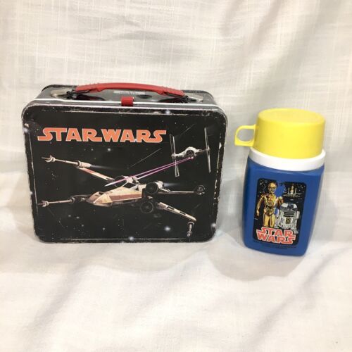 STAR WARS A New Hope Metal Lunchbox Thermos Set ORIGINAL 1977 1st Year (Gen #1)