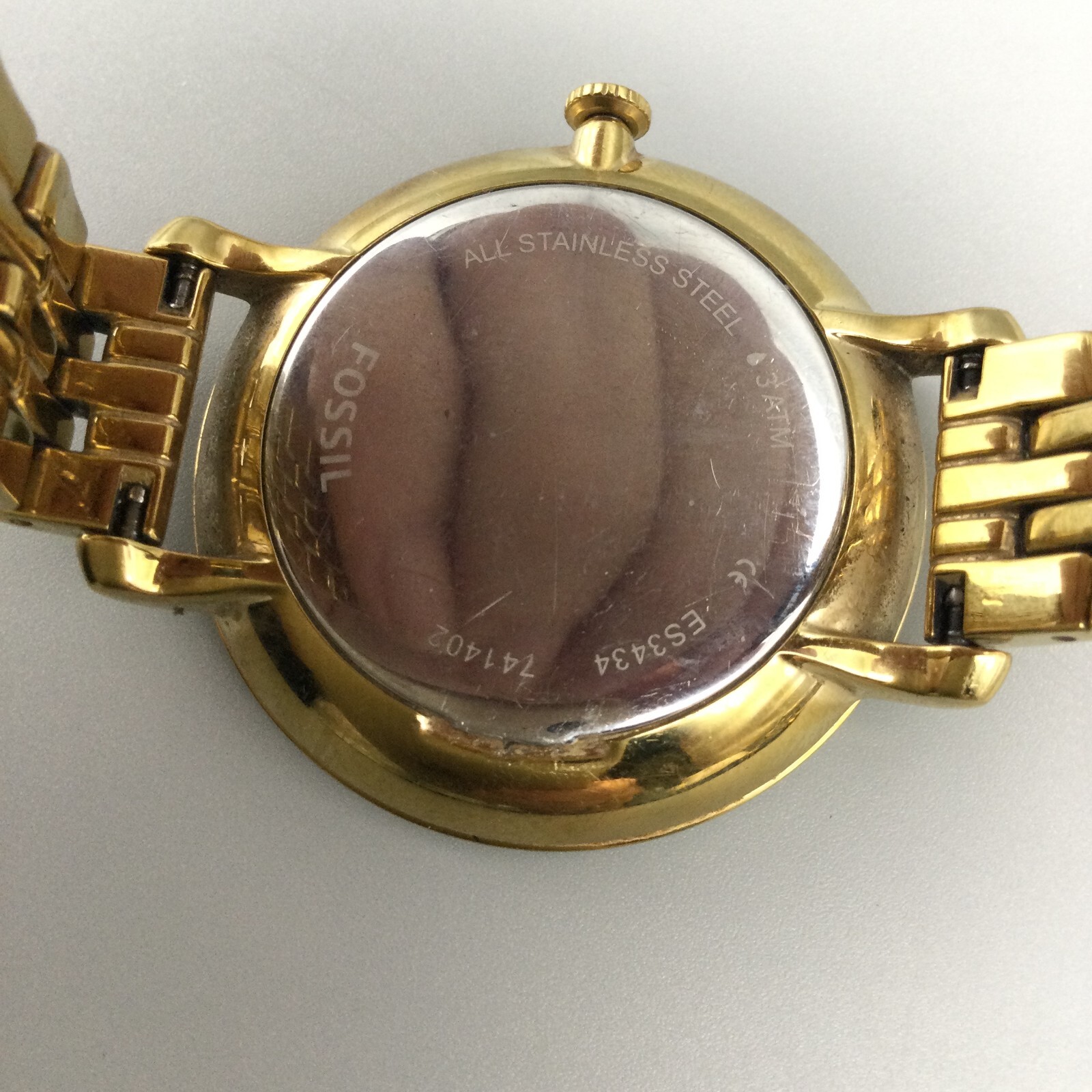 Fossil Jacqueline Watch Women Gold Tone Date Round ES3434 New Battery 5