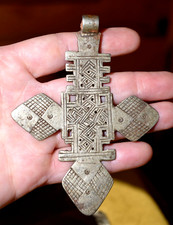 Large Antique Ethiopian Coptic Christian Church Cross Pendant African Amulet