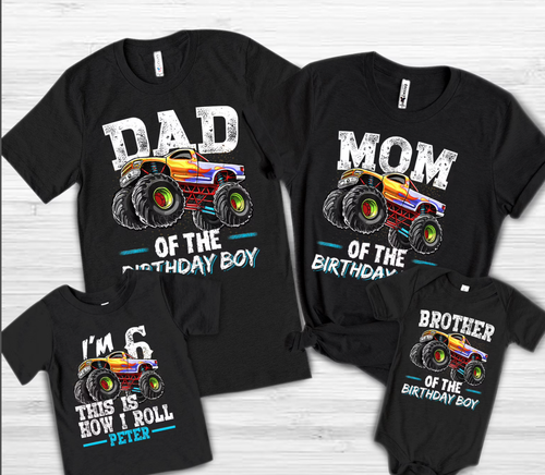 Monster Truck Custom Birthday Shirt 